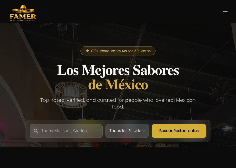 FAMER — Directorio de restaurantes mexicanos