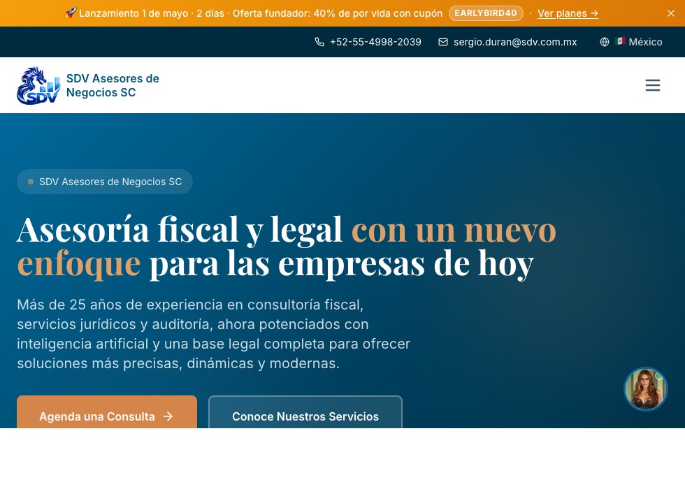 SDV Asesores — Plataforma de asesoría legal y fiscal
